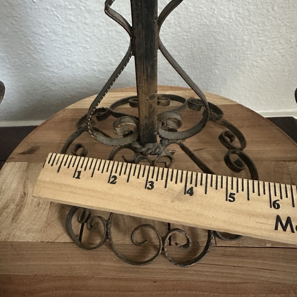 Vintage Hanging Scales of Justice Brown 14.25 inches Wrought Iron Rustic USA - Picture 10 of 10